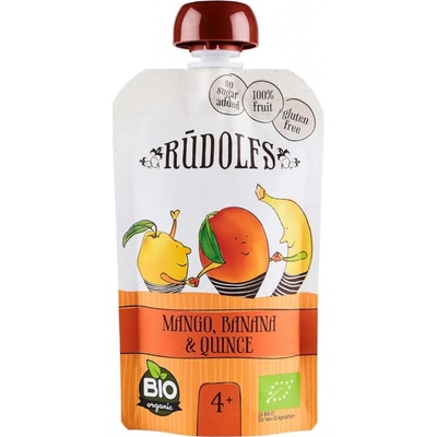 Rudolfs BIO kapsička jablko banán jahoda se smetanou 110 g – Zboží Dáma