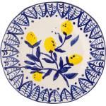 Bloomingville Бяла/синя глинена чиния за сервиране ø 27 cm Maxima - Bloomingville (82061673)