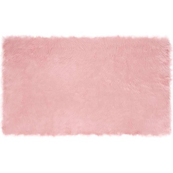 vidaXL Изкуствен килим от кожи Розово 100 x 200 cm Полиестер (42021547)