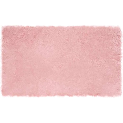 vidaXL Изкуствен овчи килим Tafalla Розово 100 x 200 cm Полиестер (42021547)