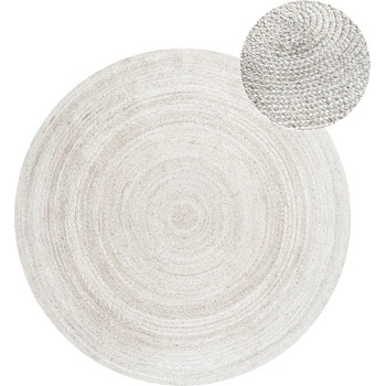 Hanse Home Бял двустранен ръчно изработен ютен кръгъл килим ø 140 cm Braided - Hanse Home (106321-140)