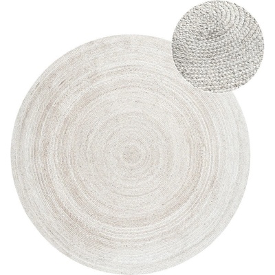 Hanse Home Бял двустранен ръчно изработен ютен кръгъл килим ø 140 cm Braided - Hanse Home (106321-140)