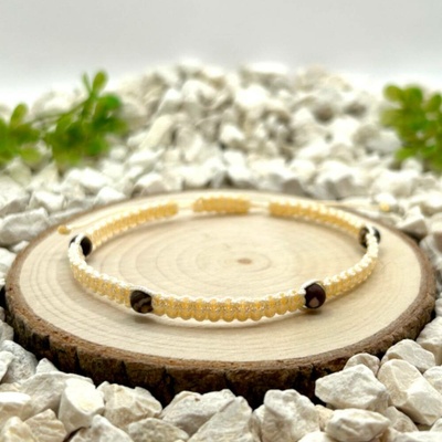 Certom Macramé náramek s jaspisem zebra 0271
