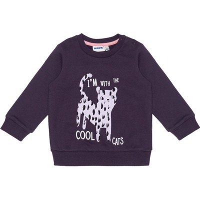 Winkiki Kids Wear dívčí fialová mikinka Cool Cats