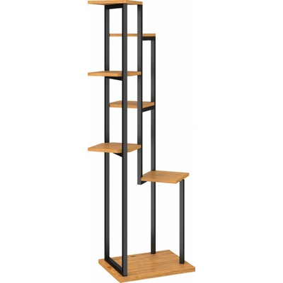 Outsunny 7patrový stojan na květiny 130 cm vysoký | světle hnědý – Zboží Dáma