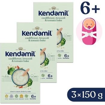 Kendamil Mliečna s brokolicami karfiolom a paradajkami 3 x 150 g