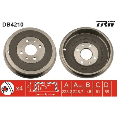 Brzdový buben TRW DB4210