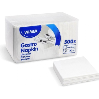 Wimex Servítky GASTRO 500 1V 4f biele 33 x 33 cm