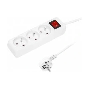BLOW 98-733# Extension cord pr-370wsp 3 sockets with grounding+switch 5m white 3x1.5mm