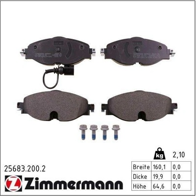 Sada brzdových destiček, kotoučová brzda ZIMMERMANN 25683.200.2