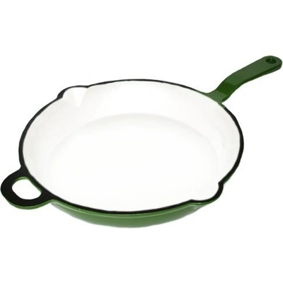 Český smalt GOURMETINA Litinová smaltovaná pánev MAGDALENA Listově Zelená 28 cm