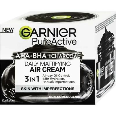 Garnier Pure Active lehký denní zmatňující krém 3 v 1 s aktivním uhlím 50 ml