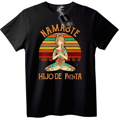 NOONEBRAND Тениска Намасте Йога - 2XL, Black