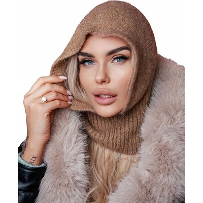 Fashionweek Zimná čiapka v štýle kukla WOOL01 Biela