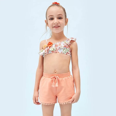 Mayoral Basic трикотажни къси панталони за момиче в прасковен цвят Mayoral