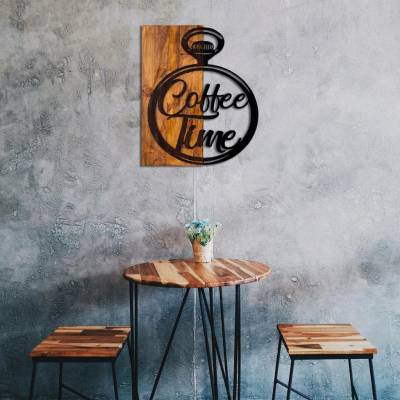 ASIR Nástěnná dekorace dřevo COFFEE TIME 47 x 58 cm