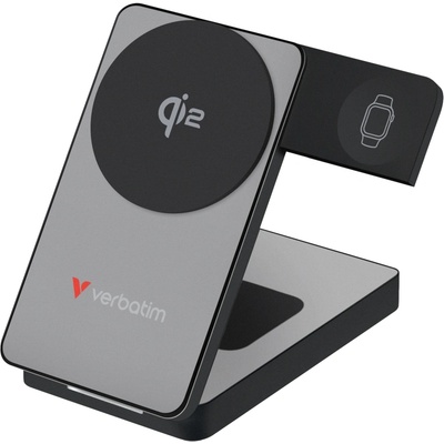 Verbatim Външна батерия Verbatim Foldable 3-in-1 Qi2 Magnetic Wireless Power Bank 10000 mAh Grey (32295)