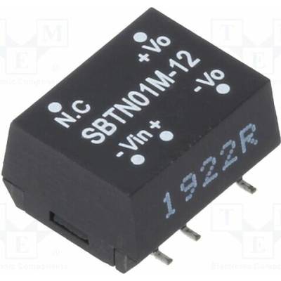 MEAN WELL SBTN01M-12 Měnič: DC/DC; 1W; Uvst: 10,8÷13,2VDC; Uvýst: 12VDC; Ivýst: 8,4÷84mA