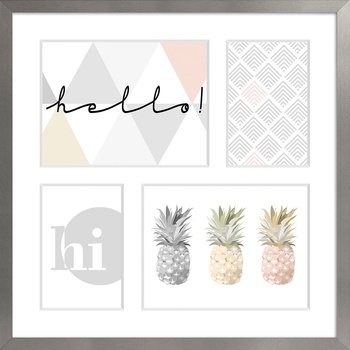 STYLER Рамка за 4 снимки Sanremo 39 x 39 см сребърна (RA-14459)