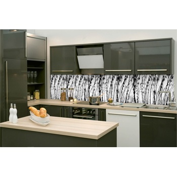 DIMEX ART s. r. o Фототапет за кухня - черно-бяла трева 260 x 60 см