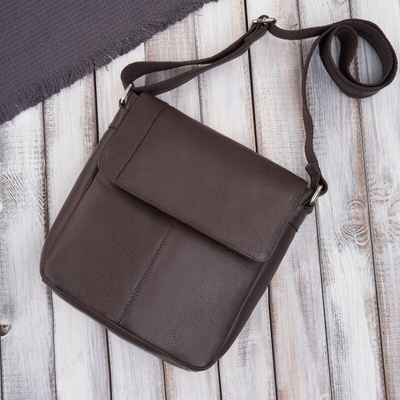 Paolo Peruzzi kabelka kabelka cez rameno prírodná koža hnedá