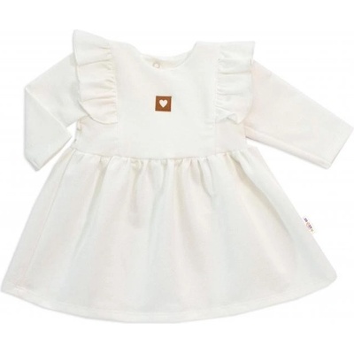 Baby Nellys Dětské teplákové šaty tunika Vintage Love krémové – Hledejceny.cz