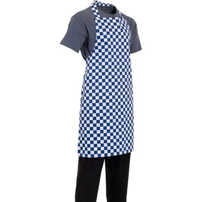 WhitesChefsClothing A554 náprsní zástěra modrobílá kostkovaná