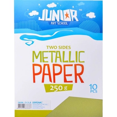 Dekorační papír A4 10 ks světle zelený metallic 250 g