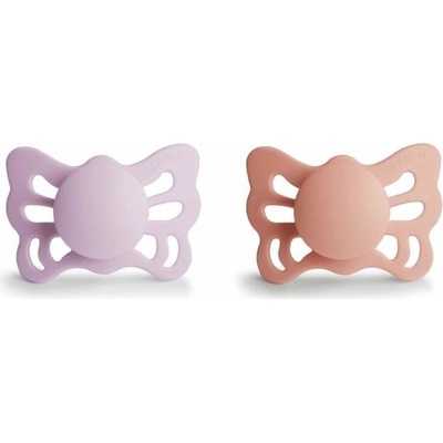 Frigg Butterfly anatomické silikon cumlíky Soft Lilac/Pretty in Peach dvojbalenie