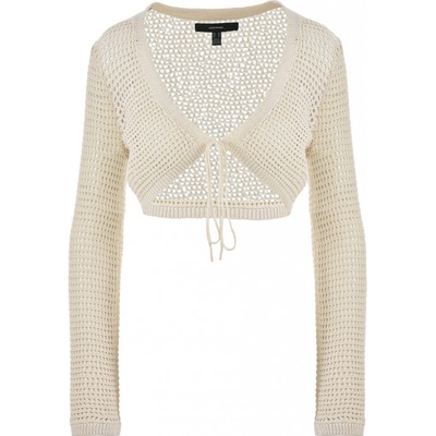 Vero Moda CROPPED KRÁTKÝ KARDIGAN BÉŽOVÝ