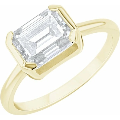 Eppi Zásnubní prsten s half bezel emerald diamantem Pompeia RE49570