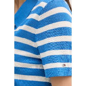Tommy Hilfiger тениска тип пулове с яка дамска с добавена коприна (WW0WW48503) - answear - 148,62 лв