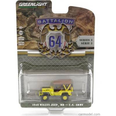 Greenlight Jeep Willys Mb 545th Military Police Company 1949 Žlutá 1:64