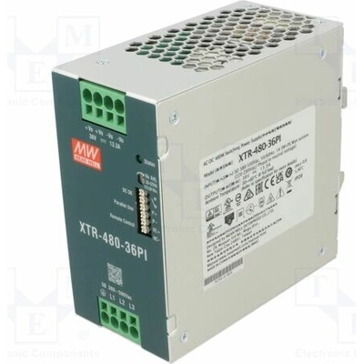 MEAN WELL XTR-480-36PI Napájecí zdroj: spínaný; na lištu DIN; 480W; 36VDC; 0÷13,4A; OUT: 1