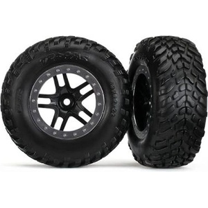 Traxxas колело 2.2/3.0", джанта SCT Split-Spoke черно-сатен, гума SCT S1 (2)