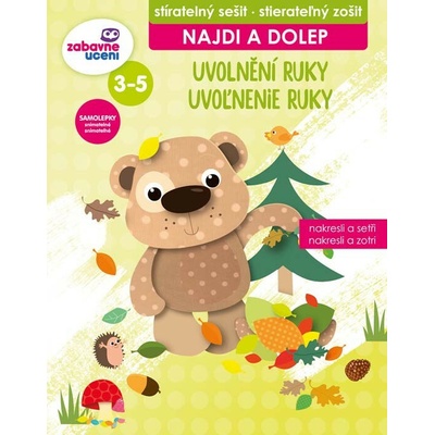 Uvoľnenie ruky, zvieratká v lese - stierateľný zošit so samolepkami