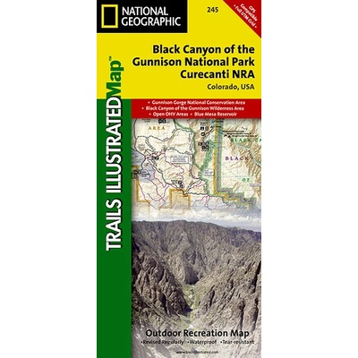 Black Canyon of the Gunnison národní park Colorado turistická mapa GPS komp. N