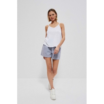 Marisse bavlněné kraťasy s proužkem bílé modrá bílá šedá světle modrá