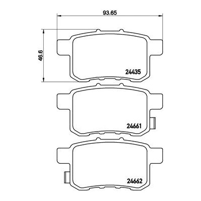 BREMBO Sada brzdových platničiek kotúčovej brzdy P28072