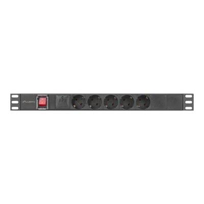 Lanberg PDU 19" 1U 10A 2M 5x Schuko, черно, със защита срещу пренапрежение (PDU-05F-0200-IEC-BK) (PDU-05F-0200-IEC-BK)