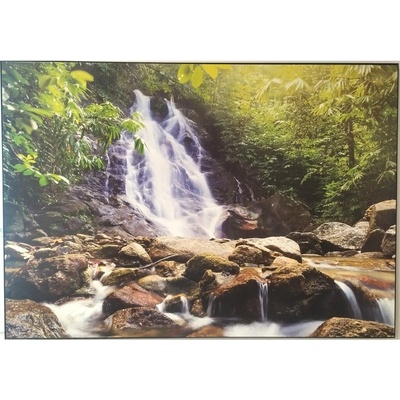 Bondecor Obraz na desce "Lesní scenérie-vodopád" 100x70cm