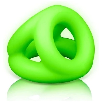 Shots Toys Светещ в тъмното троен пенис пръстен Ouch!