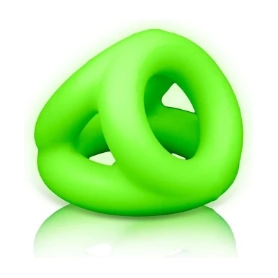 Shots Toys Светещ в тъмното троен пенис пръстен Ouch!