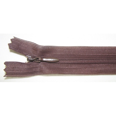 Zips krytý nedeliteľný 20cm tmavá hnedá