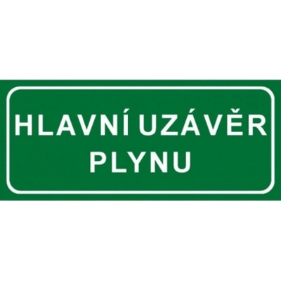 Bezpečnostní značky 7832 Hlavní uzávěr plynu 21x9 samolepka