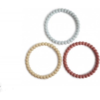 Mushie náramkové zo silikónu Pearl mellow terracotta periwinkle