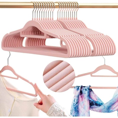 Severno Home Sada sametových ramínek MAGIC VELVET 20 ks růžová