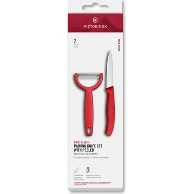 Sada nůž + Y škrabka PARING KN.+P SWISS CL. VICTORINOX červ.