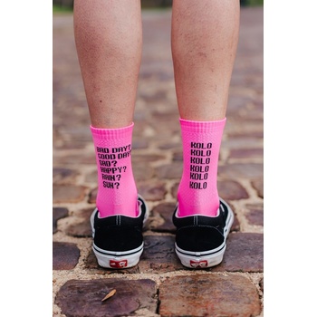 Ponožky na kolo Kolo je Láska Bad day růžová