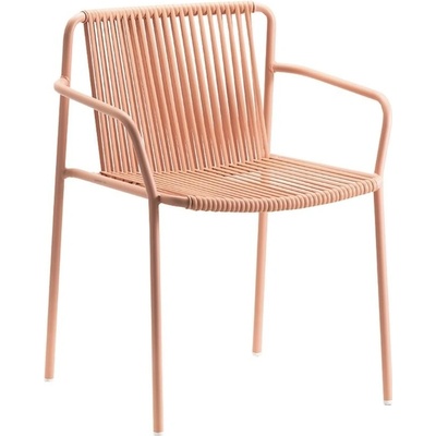 Pedrali Tribeca 3665 s područkami Růžová kovová zahradní židle